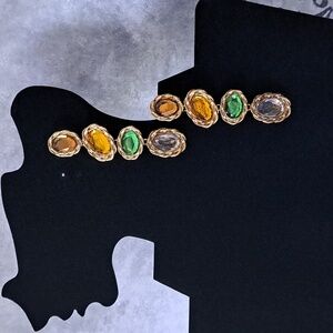 No Boundaries Goldtone Earrings with Jeweled Accents